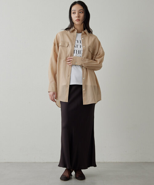 【美品】Drawing Numbersコットンシースルーブラウス Drawing Numbers ブラウス シャツ 「Drawing Numbers」コットン