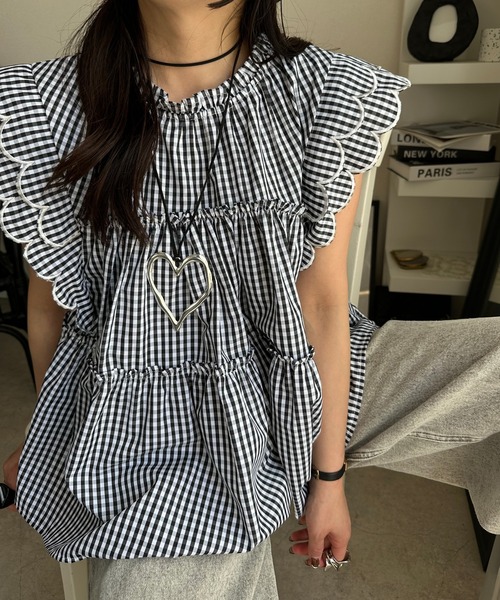 tシャツ 袖フリルブラウス レディース