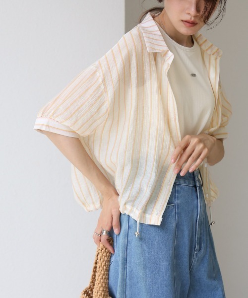 ブラウス シャツ ストライプドロストシャツ レディース BAB ブラウス シャツ ストライプドロストシャツ レディース