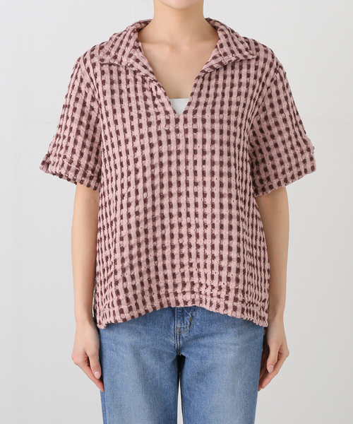 ブラウス シャツ 「OAS/オーエーエス」 Ferratelle Jaffa Waffle Shirt レディース JOURNAL STANDARD ブラウス シャツ 「OAS/オーエーエス