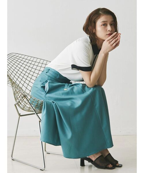 TONAL（トーナル） スカート ハイウエストタックフレアスカート