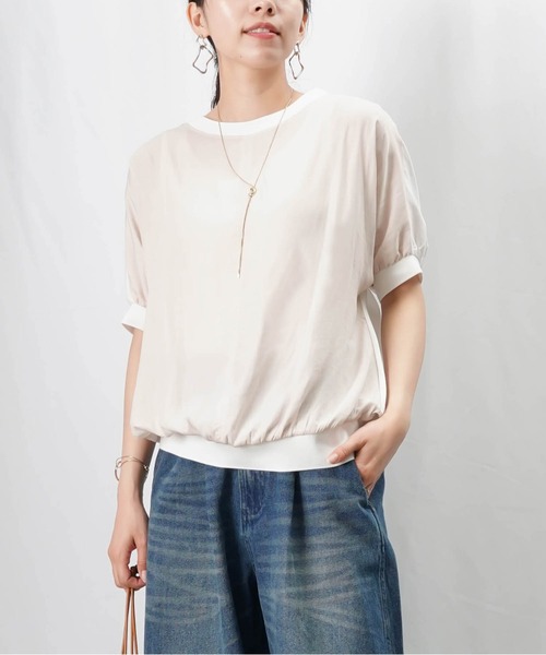 tシャツ LC/LLL 布帛×カットソープルオーバー レディース