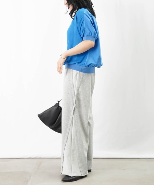 tシャツ LC/LLL 布帛×カットソープルオーバー レディース LADY LUCK LUCA tシャツ LC/LLL 布帛×カットソープルオーバー