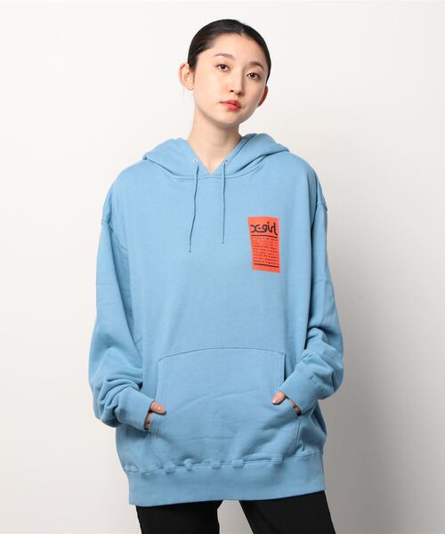 X-girl（エックスガール） プルオーバーパーカー X-LARGE ライトブルー