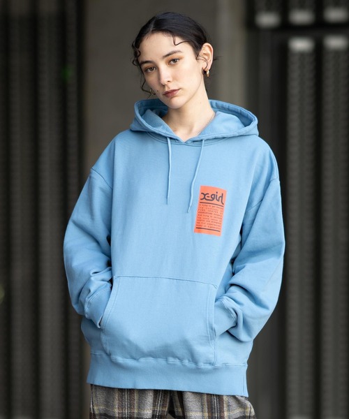 X-girl（エックスガール） プルオーバーパーカー X-LARGE ライトブルー