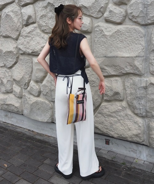 ニット セーター irregular hem knit tops /イレギュラーヘムノースリ