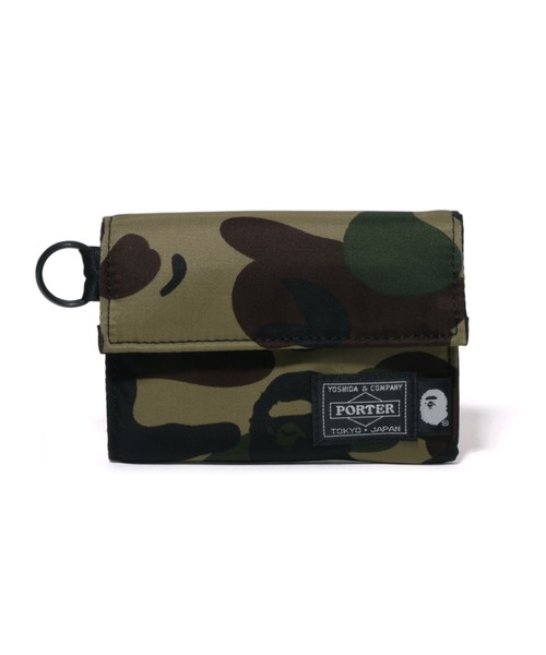 PORTER　×　APE 二つ折り財布　ブラック　カモ　エイプ　ウォレット A BATHING APE 財布 PORTER 1ST CAMO WALLET メンズ レディース