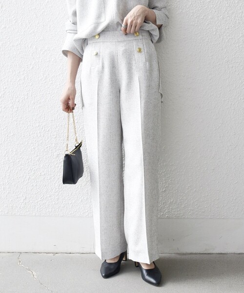 SHIPS any パンツ any:「洗濯機可能」ツイード ライク マリン パンツ