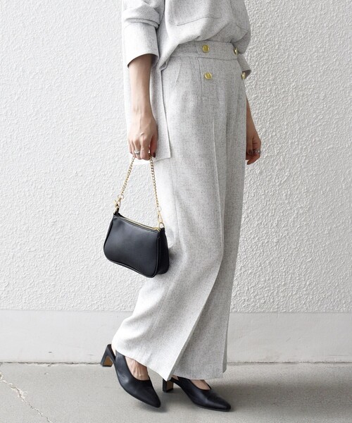 SHIPS any パンツ any:「洗濯機可能」ツイード ライク マリン パンツ