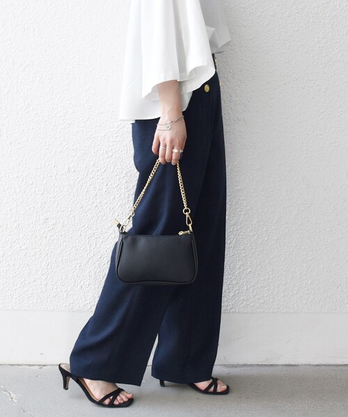 パンツ SHIPS any:「洗濯機可能」ツイード ライク マリン パンツ「NAVY