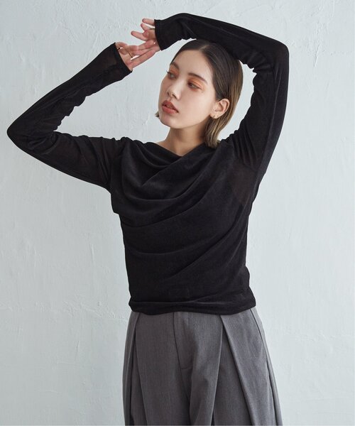 notch. tシャツ シアーベロアドレープトップス レディース : ZOZOTOWN