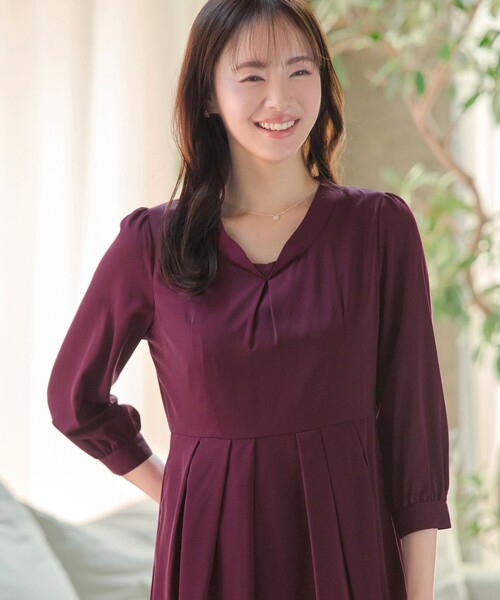 Tiaclasse ワンピース ロールVネックワンピース : ZOZOTOWN Yahoo!店