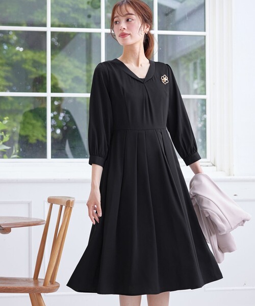 Tiaclasse ワンピース ロールVネックワンピース : ZOZOTOWN Yahoo!店