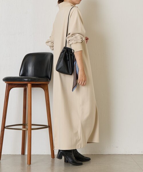 Jena espace merveilleux ワンピース ハーフジップパイルワンピース