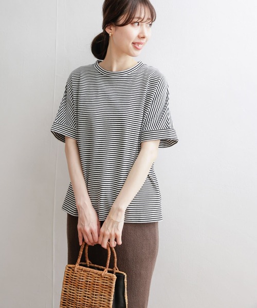 [URBAN RESEARCH DOORS] короткий рукав футболка MEDIUM Pink Lady -s