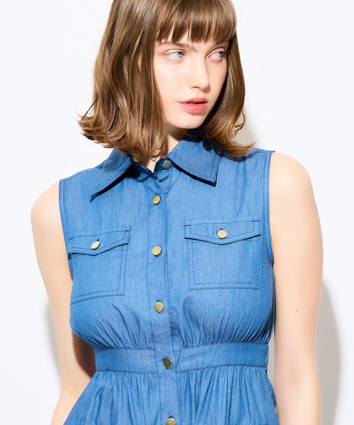 「DEICY」 ノースリーブワンピース FREE ブルー系その他 レディース_画像9