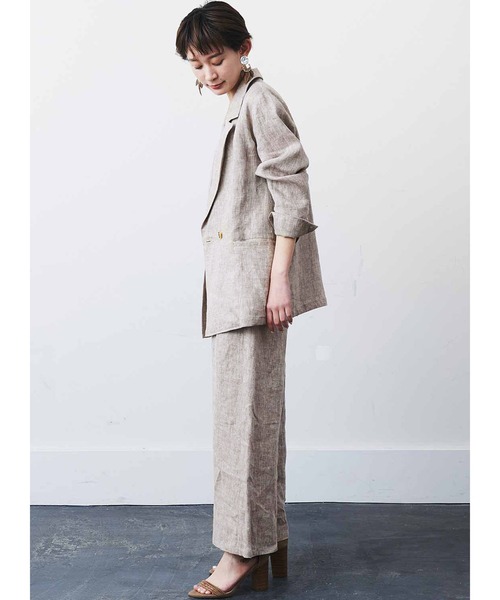 「MEDE19F」 テーラードジャケット 3L ベージュ レディース_画像4