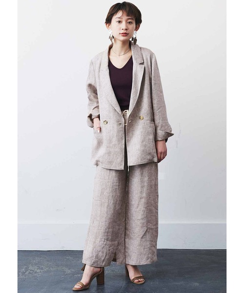 「MEDE19F」 テーラードジャケット 3L ベージュ レディース_画像5