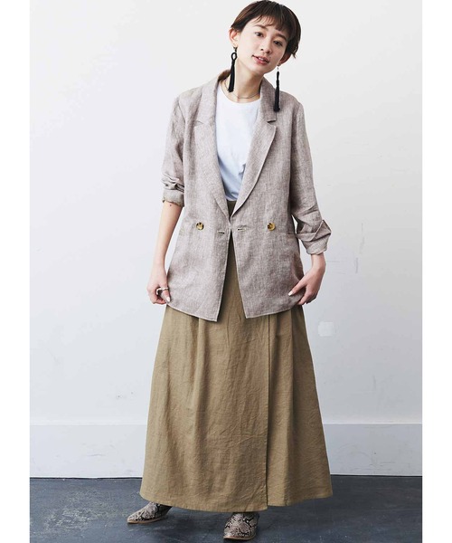 「MEDE19F」 テーラードジャケット 3L ベージュ レディース_画像8