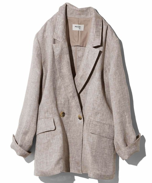 「MEDE19F」 テーラードジャケット 3L ベージュ レディース_画像9