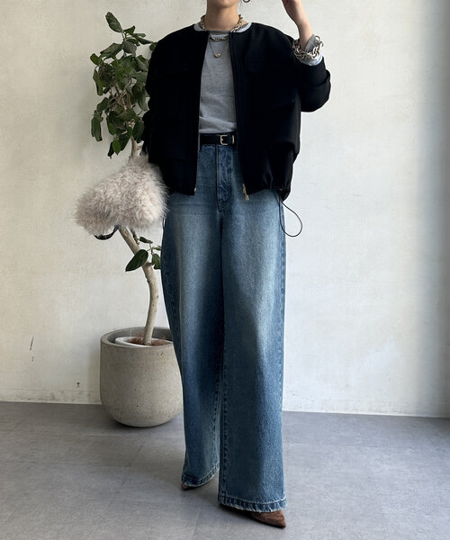 DouDou（ドゥドゥ） ジップアップブルゾン FREE ブラック レディース