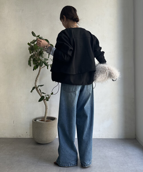 DouDou（ドゥドゥ） ジップアップブルゾン FREE ブラック レディース