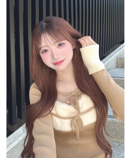 新品未開封ダーリッチリボンファーフレアニットミニワンピース リボンファーフレアニットミニワンピース（ワンピース）｜Darich