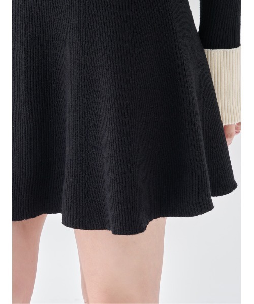 Darich（ダーリッチ） ワンピース リボンファーフレアニットミニ