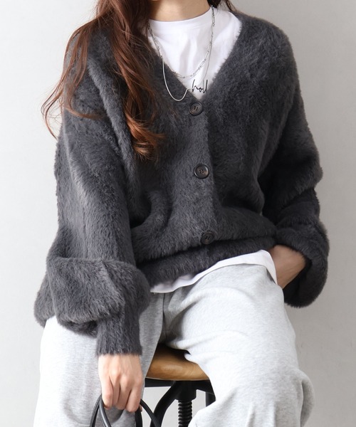 SpRay（スプレイ） カーディガン シャギーロングカーディガン