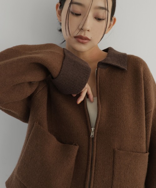 ららん美品　ODAKHA ダブルジップカーディガン　ブラウン ららん様専用美品 ODAKHA ダブルジップカーディガン ブラウン - メルカリ