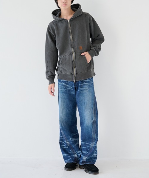 ！値下げ！JieDa VARGINIA ダメージジップパーカー JieDa（ジエダ） パーカー DAMAGE PATCH ZIP HOODIE メンズ レディース