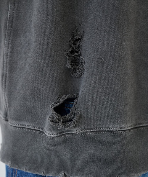 JieDa（ジエダ） パーカー 「JieDa」DAMAGE PATCH ZIP HOODIE メンズ