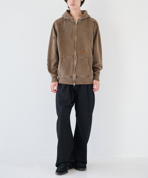 ！値下げ！JieDa VARGINIA ダメージジップパーカー JieDa（ジエダ） パーカー DAMAGE PATCH ZIP HOODIE メンズ レディース