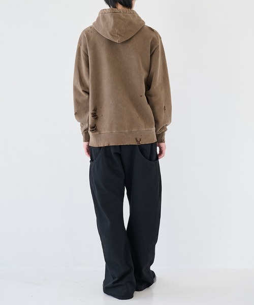 JieDa（ジエダ） パーカー 「JieDa」DAMAGE PATCH ZIP HOODIE メンズ