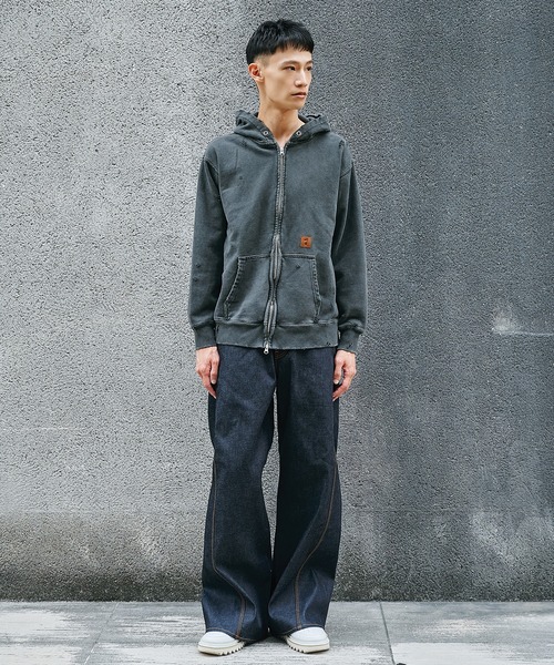 JieDa(ジエダ) パーカー 「JieDa」DAMAGE PATCH ZIP HOODIE メンズ JieDa(ジエダ) パーカー 「JieDa」DAMAGE PATCH ZIP HOODIE メンズ