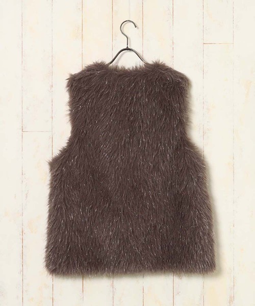 Bleu Bleuet（ブルーブルーエ） ベスト ジレ ラメファーベスト