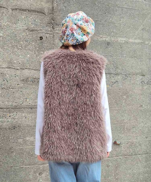 Bleu Bleuet（ブルーブルーエ） ベスト ジレ ラメファーベスト