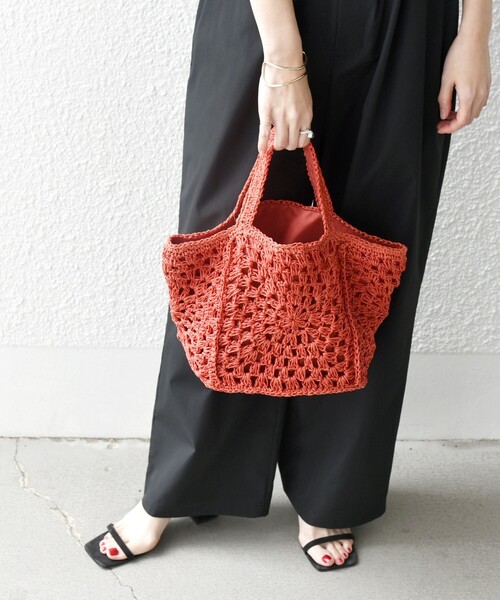 「SHIPS any」 かごバッグ ONE SIZE オレンジ レディース_画像7