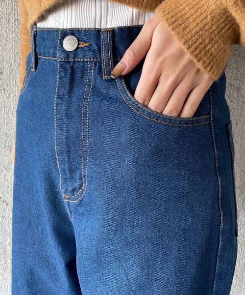 [Snap club] Denim брюки M sax голубой женский 