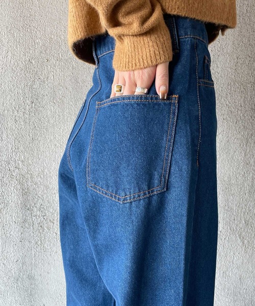 [Snap club] Denim брюки M sax голубой женский 