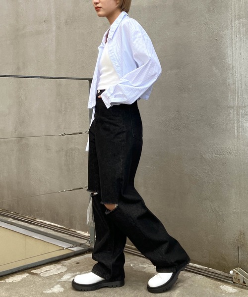 [Snap club] Denim брюки M sax голубой женский 