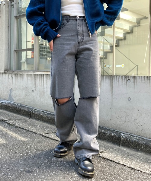 [Snap club] Denim брюки M sax голубой женский 