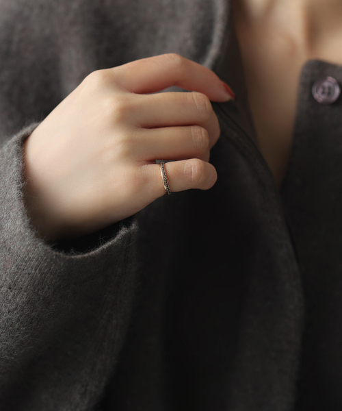 Lilas 指輪 リング 「WEB限定」ダブルラインブラックダイヤピンキー