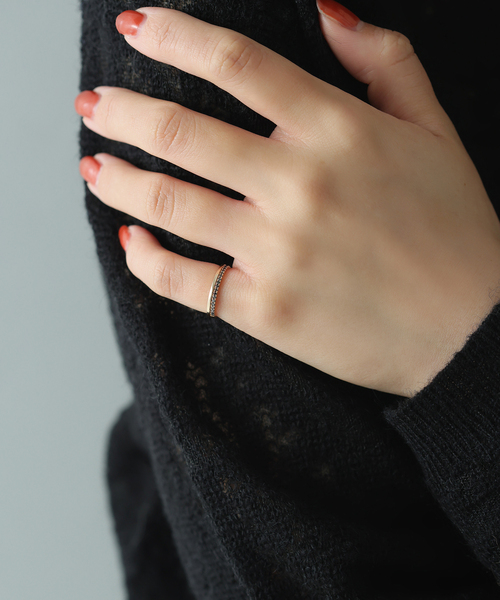 Lilas 指輪 リング 「WEB限定」ダブルラインブラックダイヤピンキー