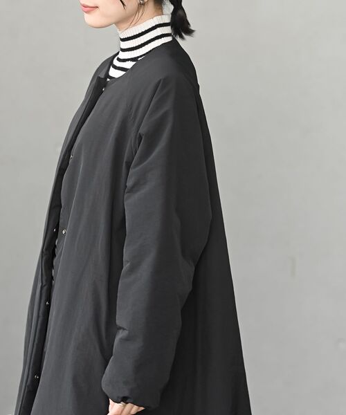 r・p・s（アールピーエス） ノーカラーコート コート 裾バルーン中綿