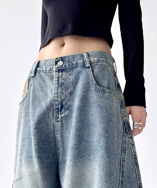 SHEENA（シーナ） ジーンズ デニム デニムパンツ レオパード柄切替