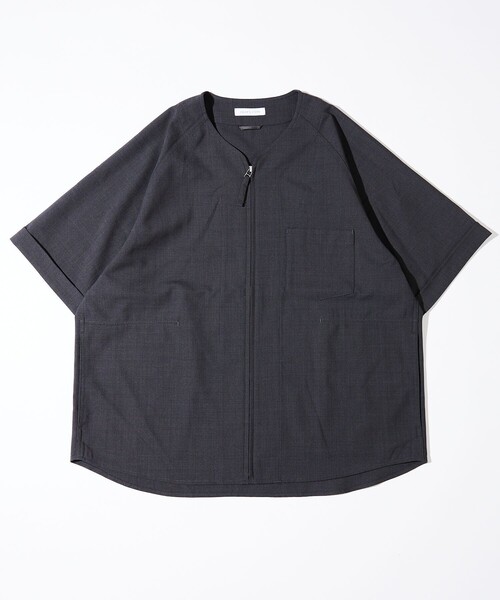 「FREAK'S STORE」 半袖シャツ LARGE チャコールグレー メンズ_画像8