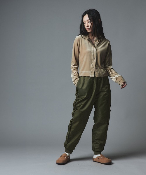 W：Huku パンツ 「W:Huku / ナイロンオックス」キルティング フリル