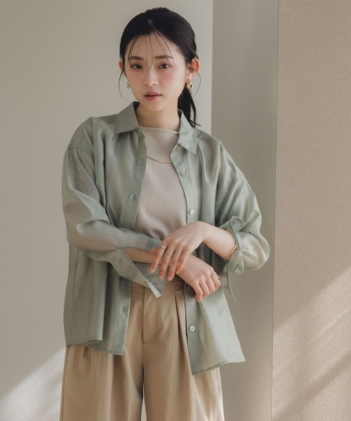 「Petitjo」 長袖シャツ - カーキ レディース_画像3
