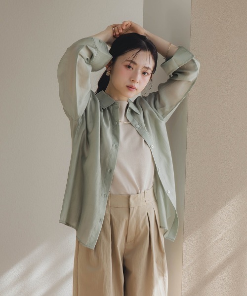 「Petitjo」 長袖シャツ - カーキ レディース_画像4